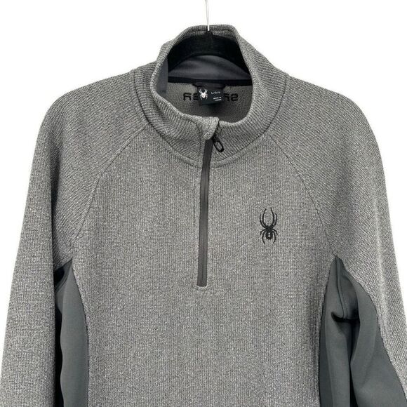 Spyder Men’s 1/4 Zip Pullover Jacket Gray Size Large - Picture 3 of 9